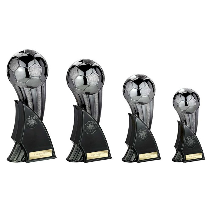 BLACK FIRESTORM FOOTBALL RESIN - 4 SIZES - 16CM TO 24CM